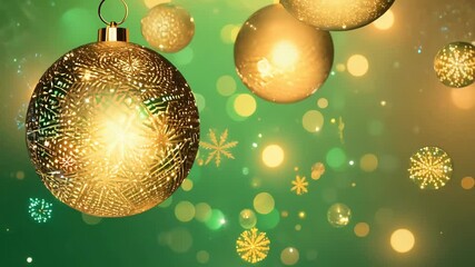 Poster - vibrant green and gold holiday gradient orbs on a festive backdrop