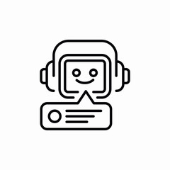Poster - robot headphones support icon vector sign