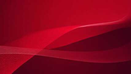 Poster - intense red background with dynamic lines and modern design elements