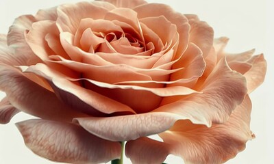 Wall Mural - peach rose, close-up, studio shot, white background, floral design