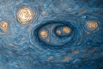 Wall Mural - Mystical cosmic wormhole swirling with brilliant light and energy in a deep blue expanse
