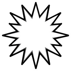 Poster - png explosion symbol outline design black.