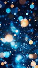 Fototapete - Celebration shimmering festive background of luminous orbs and tiny sparkling dust particles, creating a magical mood.