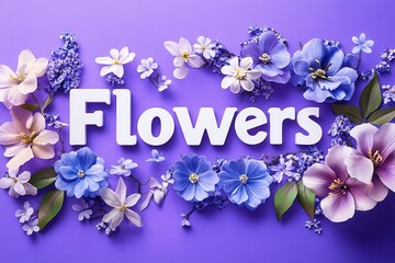 Aufkleber - Colorful floral arrangement featuring a variety of flowers against a purple background
