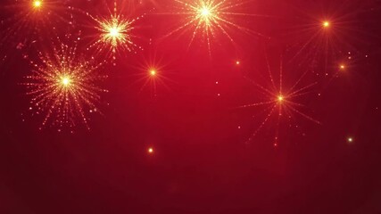 Poster - red animated background with light particles for christmas celebration