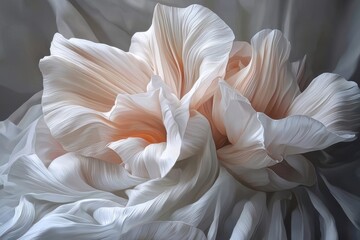 Poster - Elegant White Flower Petals with Soft Light and Delicate Texture