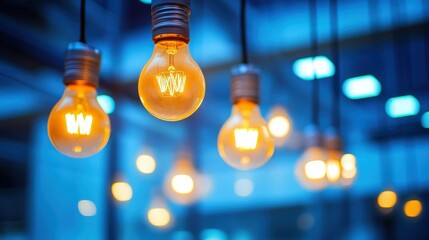 Poster - a company introducing energy-efficient technologies in their office buildings, such as led lighting 