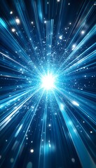 Wall Mural - abstract rendering features bright light surrounded by blue lines