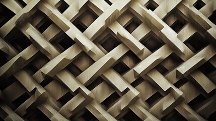 Poster - A complex arrangement of parallelograms and rhombuses, creating a visually striking tessellation that plays with symmetry