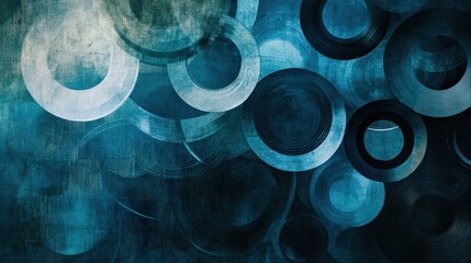 Poster - layered circles, each with a different opacity, creating a visual effect of depth and movement.
