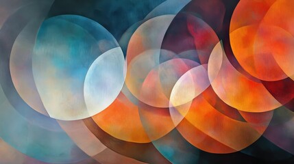 Poster - layered circles, each with a different opacity, creating a visual effect of depth and movement.