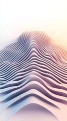 Poster - Softly undulating layers create a calming abstract landscape in pastel hues, evoking a sense of tranquility and depth during sunrise or sunset