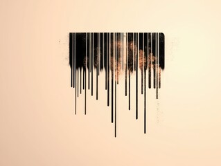 Abstract barcode dripping art piece