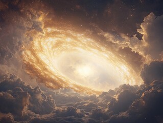Poster - Cosmic explosion of light and energy outer space digital art celestial environment awe-inspiring viewpoint
