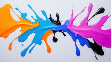 abstract lines network of colored fiery veins glowing against a white