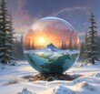 © BetiBup33 - Illustration of frozen Earth globe.