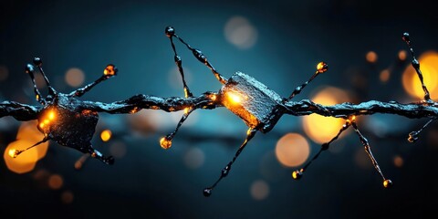 Leinwandbilder - Abstract representation of neural connections with glowing elements