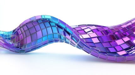 Poster - abstract wave of purple and blue glass mosaic tiles.