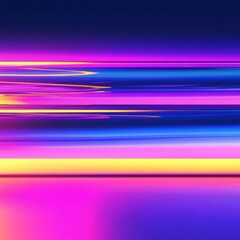 Fototapete - Abstract Aurora Borealis Effect: Dynamic Streaks of Blue, Pink, and Yellow Light Against a Dark Background.