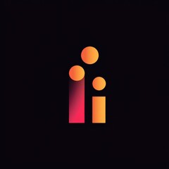 Poster - Abstract Composition of Geometric Shapes with Warm Color Gradients on Dark Background Creating a Modern Visual Appeal