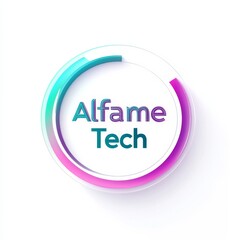 Poster - Alfame Tech Circular Logo: A Modern and Innovative Design with Gradient Colors and Clean White Background for Tech Industry Branding