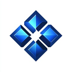 Aufkleber - Geometric Blue Diamond Pattern Design with Gradient Effect and Central Symmetry on a White Background