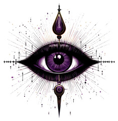 Wall Mural - PNG A gothic vector illustration of an isolated eye art mystical elements.
