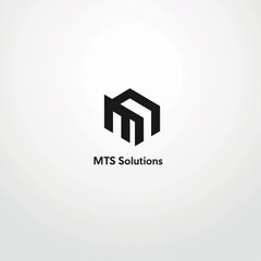 Poster - MTS Solutions: A Modern and Minimalist Logo Design with Geometric Shapes for Innovative Technology or Consulting Firm.