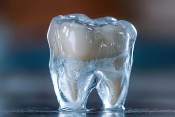 Poster - Close-up of a tooth covered in ice