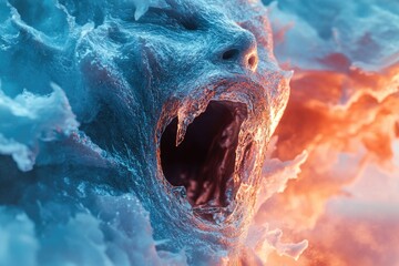Aufkleber - A close-up shot of a person with their mouth open, possibly in shock or surprise