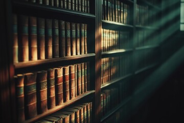 Poster - A bookshelf filled with various books and located near a window
