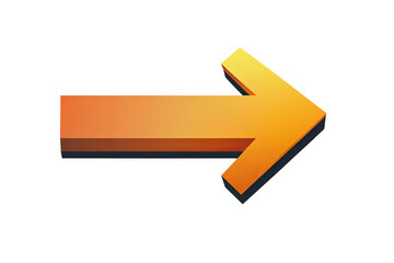 Poster - Right Pointing Arrow Gradient Orange Vector Illustration on Transparent Background
