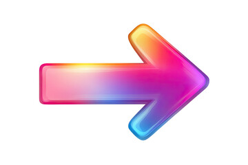 Poster - Vibrant Gradient Arrow Pointing Right on Transparent Background