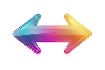 Poster - Vibrant Rainbow Arrow Pointing Left and Right on Transparent Background Graphic Element