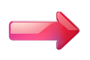 Poster - Glossy Pink Arrow Pointing Right With Transparent Background for Design Projects