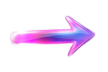 Poster - Iridescent Pink and Blue Arrow Pointing Right on Transparent Background Glossy Effect