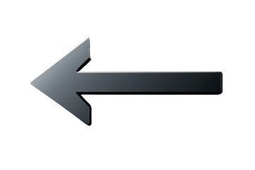 Poster - Metallic Gray Left Arrow with Gradient on a Transparent Background