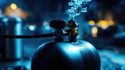 Poster - Water flows from this fire hydrant, suitable for various uses such as emergency scenes or educational illustrations