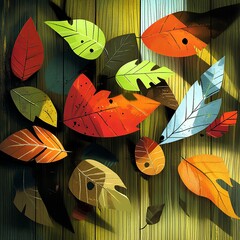 Poster - A seamless vector background featuring vibrant autumn leaves in warm hues of orange, red, and yellow, creating a cozy seasonal atmosphere.

