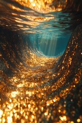 Wall Mural - a detailed view of an ocean wave with foamy crest and blue-green water