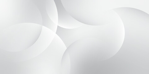 Leinwandbilder - grey and White background with gradient circles. abstract digital future technology concept background. Modern shiny grey circle wave pattern. Futuristic banner, brochure, Wallpaper template vector.	