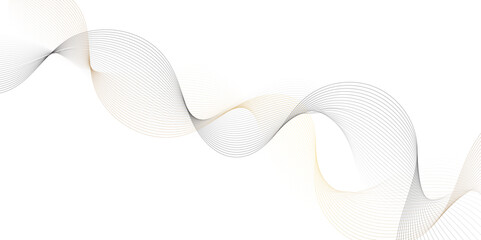 Leinwandbilder - Abstract grey, white smooth element swoosh speed wave modern stream background. Wave with lines created using blend tool. Abstract frequency sound wave lines and twisted curve lines background.	