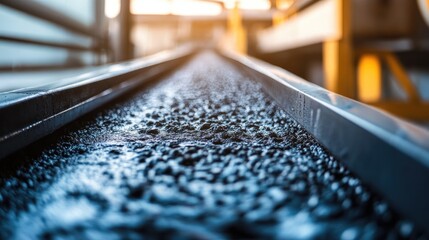 Poster - Advanced conveyor belt cleaning equipment with foam-based scrubbing technology and waste drainage.