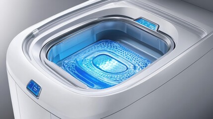 Poster - Advanced filter maintenance station with adjustable cleaning cycles and eco-friendly detergent use.