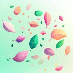 Aufkleber - A seamless vector background featuring vibrant autumn leaves in warm hues of orange, red, and yellow, creating a cozy seasonal atmosphere.

