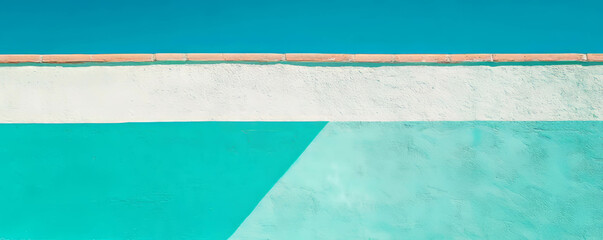Aufkleber - Abstract aquamarine and white wall texture with geometric design for modern decor