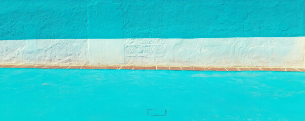 Poster - Aquamarine and white minimalist wall texture for design projects