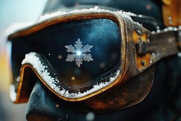 Poster - Winter sports goggles with snowflake design
