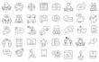 © skilleddesigner90 - Teamwork and business line icons collection. Big UI icon set. Thin outline icons pack. Vector illustration