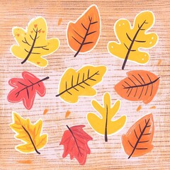 Poster - A seamless vector background featuring vibrant autumn leaves in warm hues of orange, red, and yellow, creating a cozy seasonal atmosphere.

